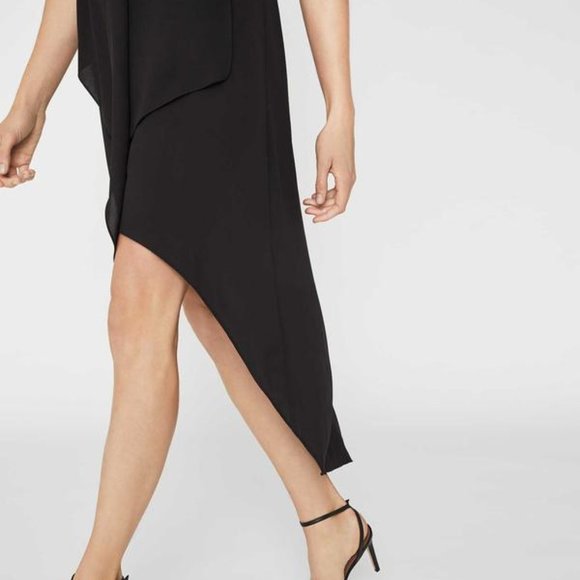 BCBG MAXAZRIA TARA CASCADE RUFFLE DRESS XXS NWT $178 - Picture 3 of 3